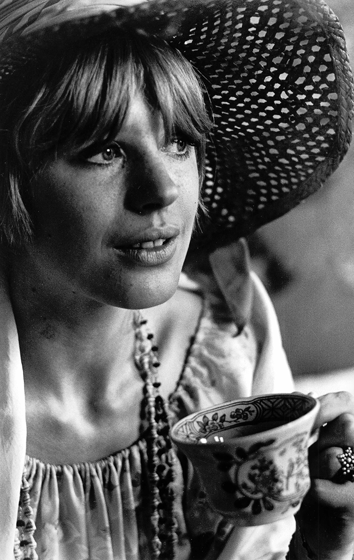 Marianne Faithfull at home, 1967. Photographed by Michael Ward.