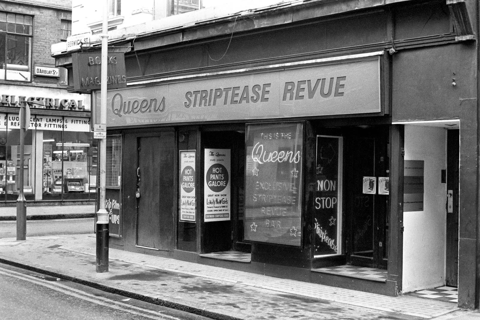 Queens Striptease Revue Berwick Street, Soho, 1972