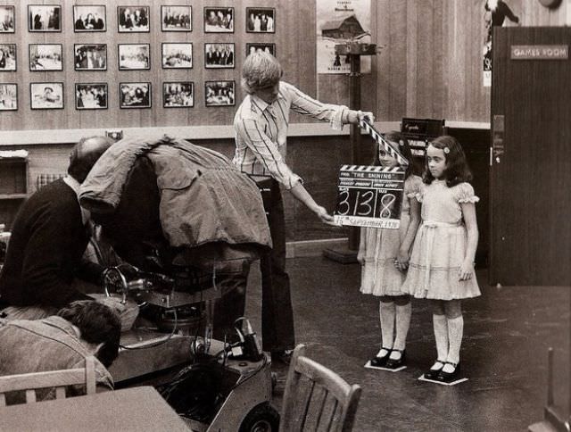 The twin girls on the set of “The Shining”