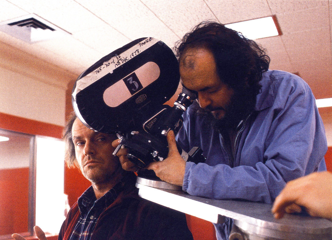 Jack Nicholson and Stanley Kubrick on set.