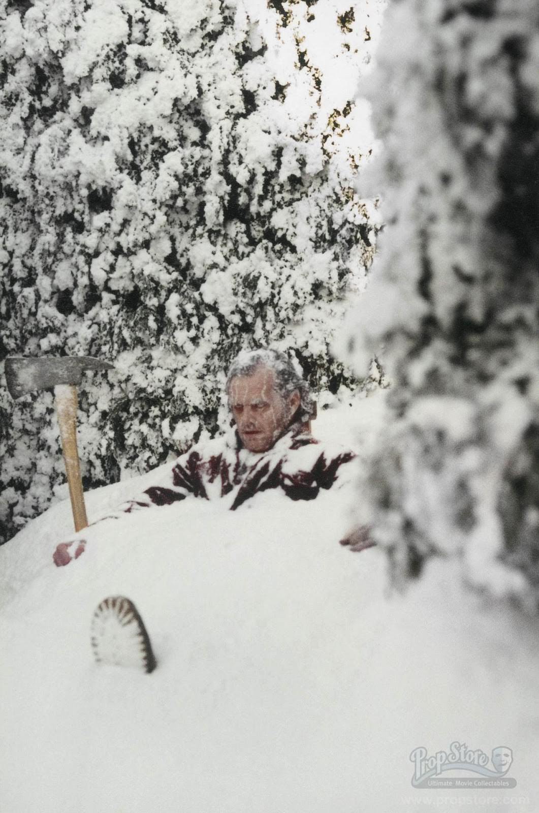 Jack Nicholson posing for his final moment frozen in the snow.