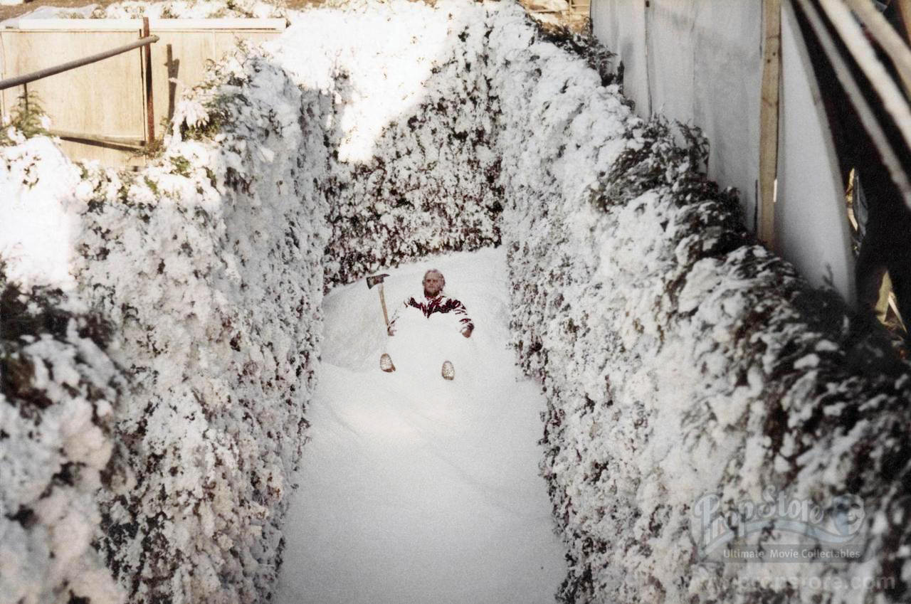 Jack Nicholson posing for his final moment frozen in the snow.