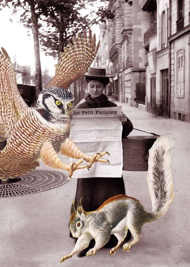 Unaware she was about to trip over a squirrel, fall flat on her face and have her hat snatched by an owl, Henriette strolled along reading the latest Le Petit Parisien