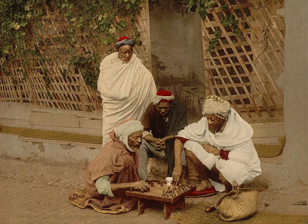 Negroes playing chess, Algiers, Algeria