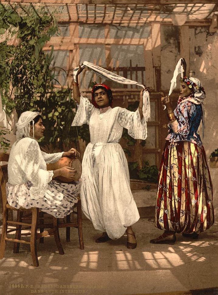 Arab dancing girls, Algiers, Algeria