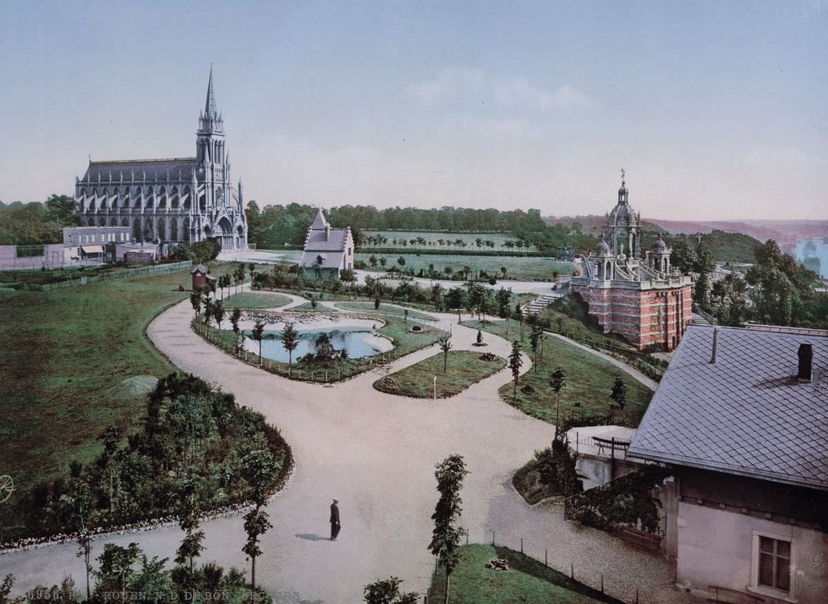 Notre Dame de Bon Secours and Joan of Arc's monument, Rouen.