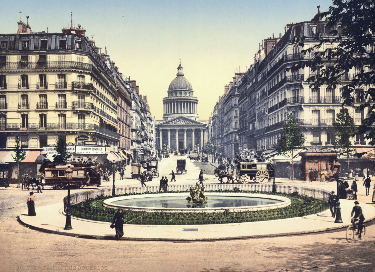 The Pantheon and the Rue Soufflot, Paris.