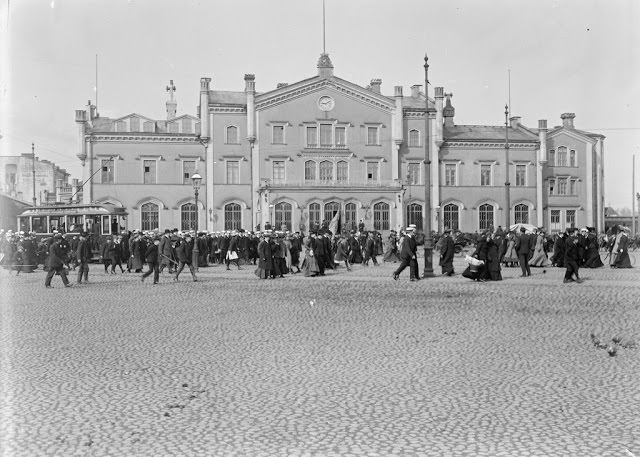 People at Central Railway Station in Helsinki