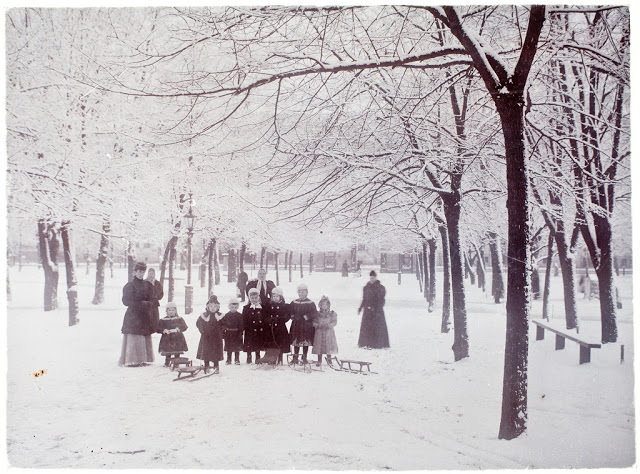 People in the park of Helsinki Old Church