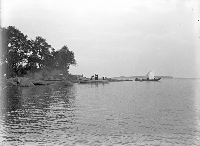People on a boat on Helsinki archipelago