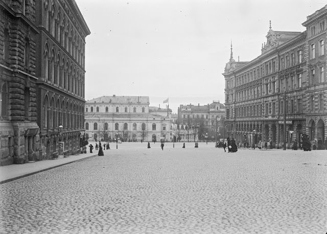 Erottaja, Helsinki. The Swedish Theater in the front