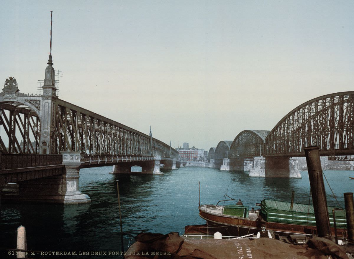 Two bridges on the Meuse, Rotterdam.