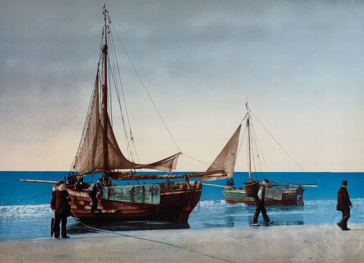 Boats on the beach at Scheveningen.