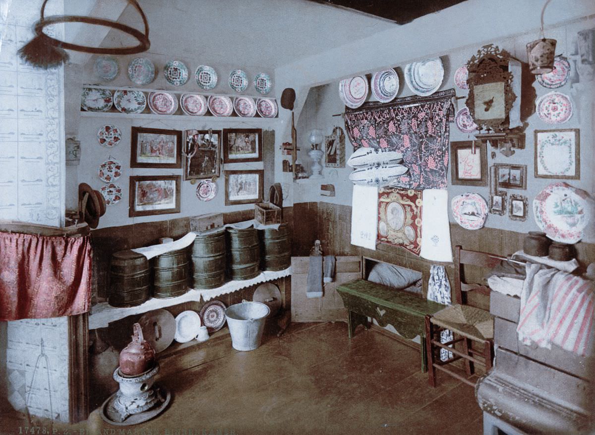 Inside a home on Marken Island.