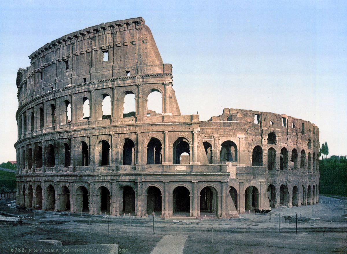 Outside the Coliseum.