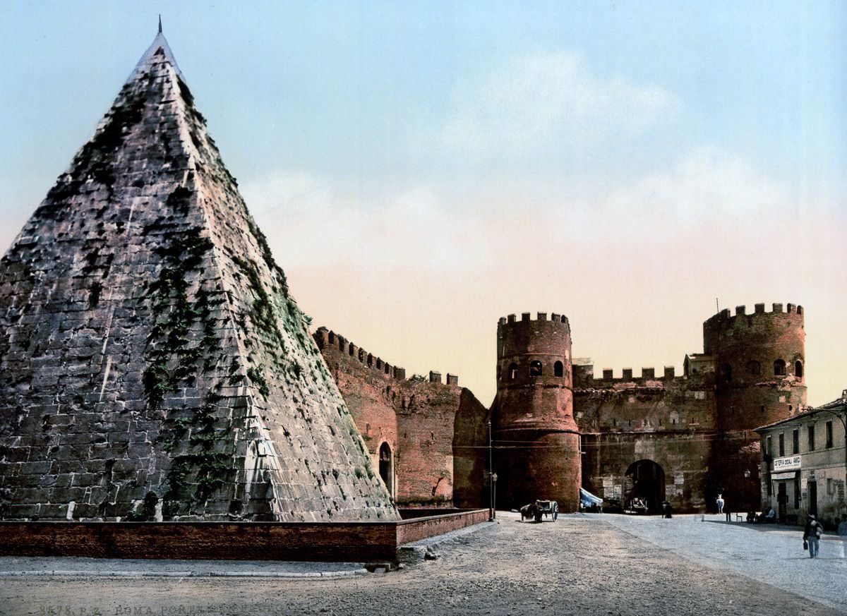 The Pyramid of Cestius at St. Paul's Gate.