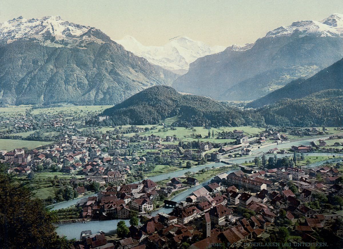 Interlaken and Unterseen, Bernese Oberland.