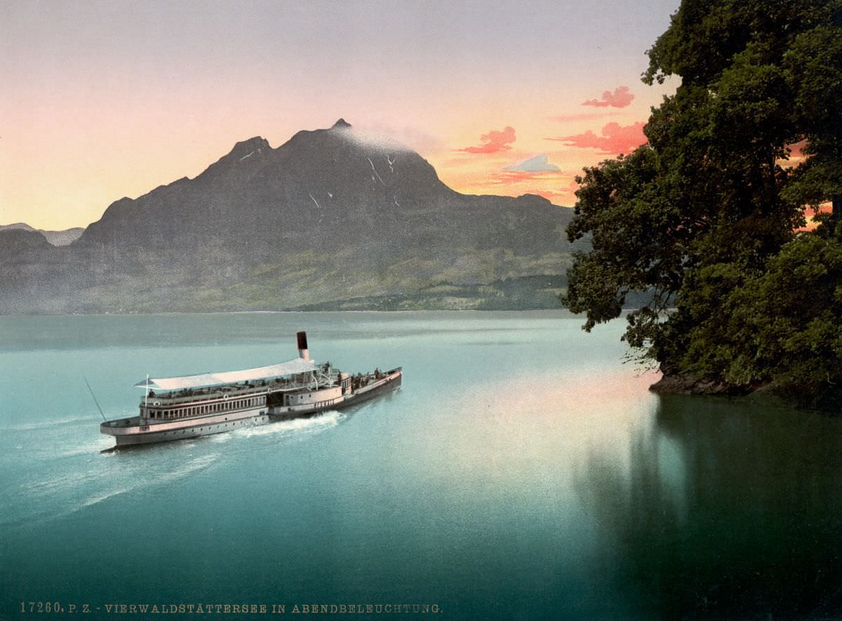 Sunset on Lake Lucerne.