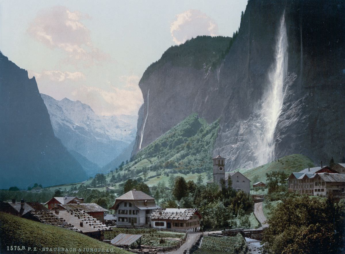 The music pavilion of the town of Interlaken, Bernese Oberland.