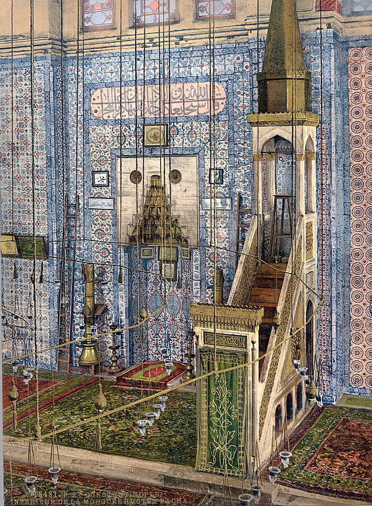 Interior of mosque Rüstem Paşa,Constantinople, Turkey