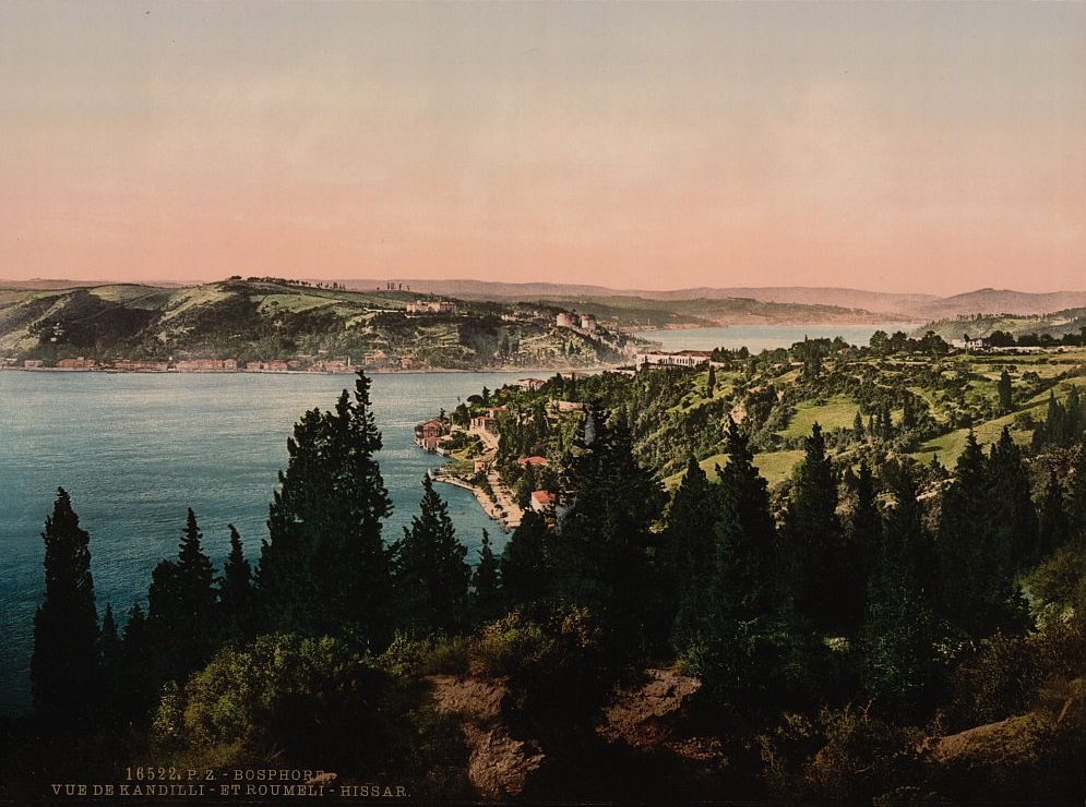 Bosphorus (i.e., Bosporus), view from Kuleli, Constantinople, Turkey