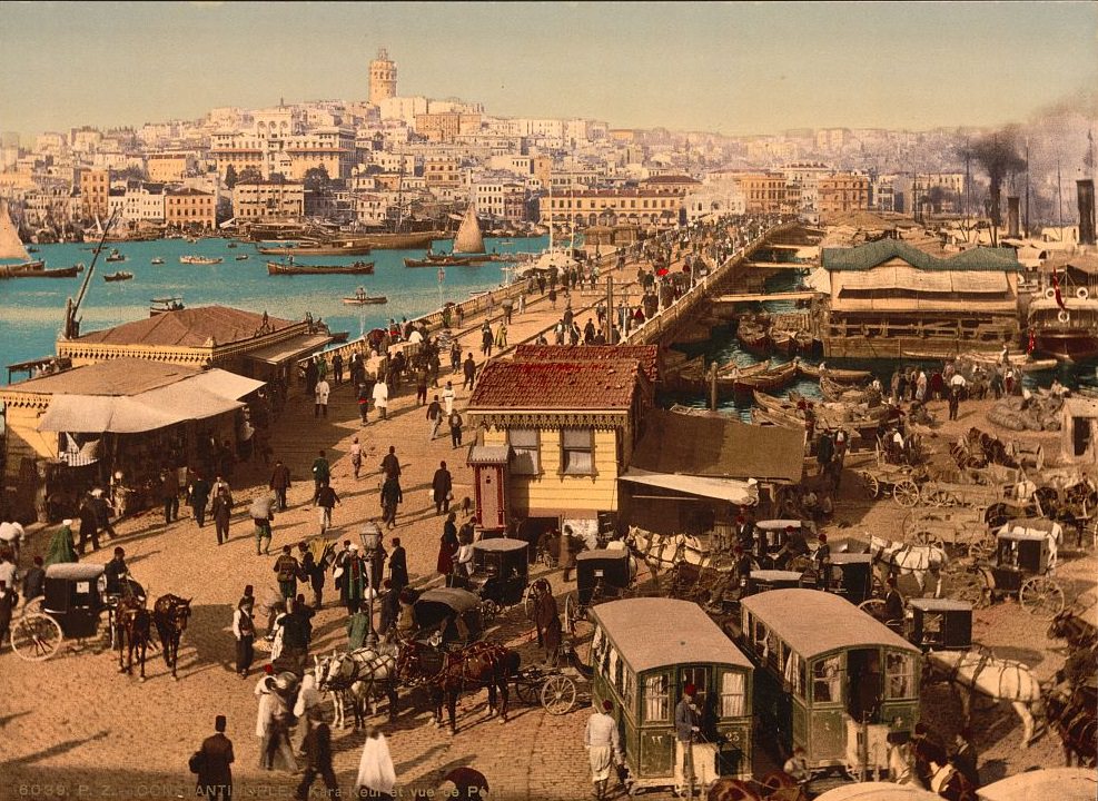 Kara-Keui (Galata) and view of Pera, Constantinople, Turkey