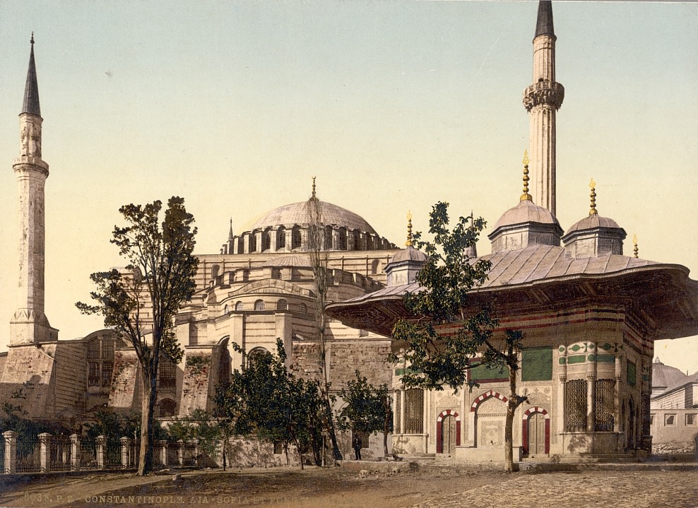 Mosque of St. Sophia and Ahmed III fountain, Constantinople, Turkey