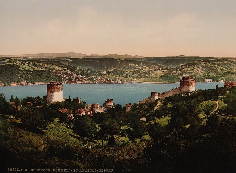 Bosphorus (i.e., Bosporus), Rumeli and Anadali-Hissar, (i.e., Anadolu Hisarı) Constantinople, Turkey