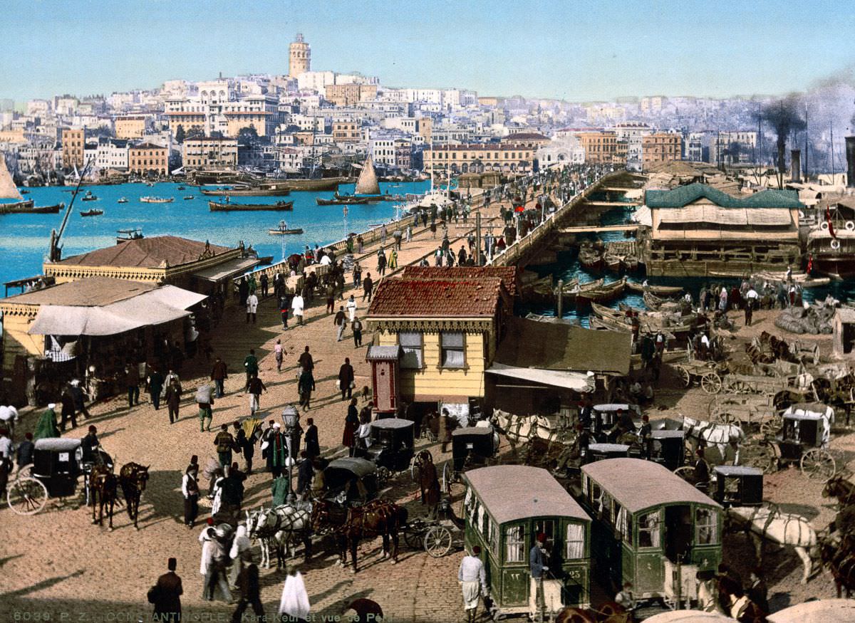 Galata Bridge and a view of Pera.