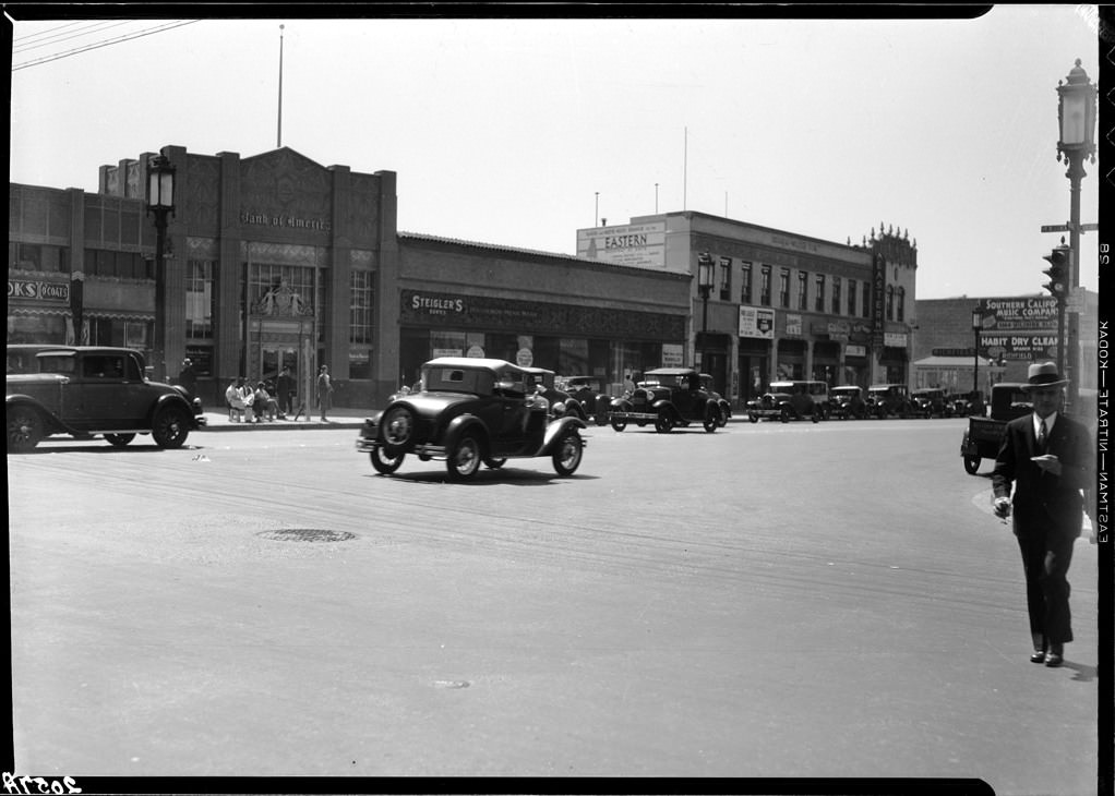 Traffic on Wilshire Blvd., 1932