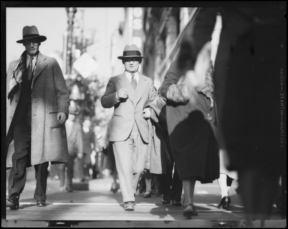 Crowds at Broadway and 7th Street, Los Angeles, CA, 1930