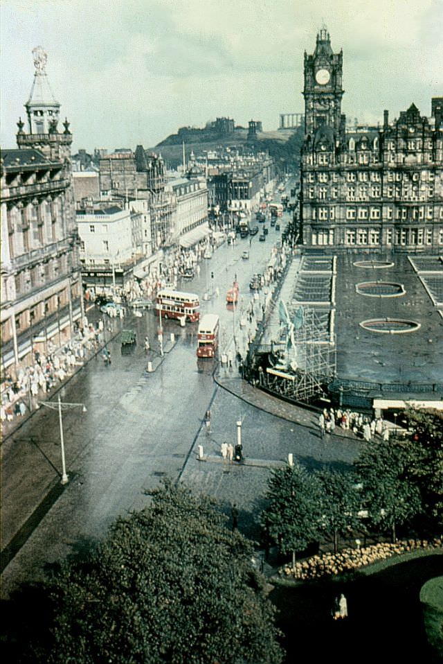 East end of Princes Street, Edinburgh, 1961