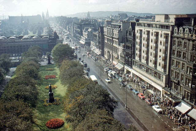 Princes Street looking west from the Scott Monument, Edinburgh, 1961