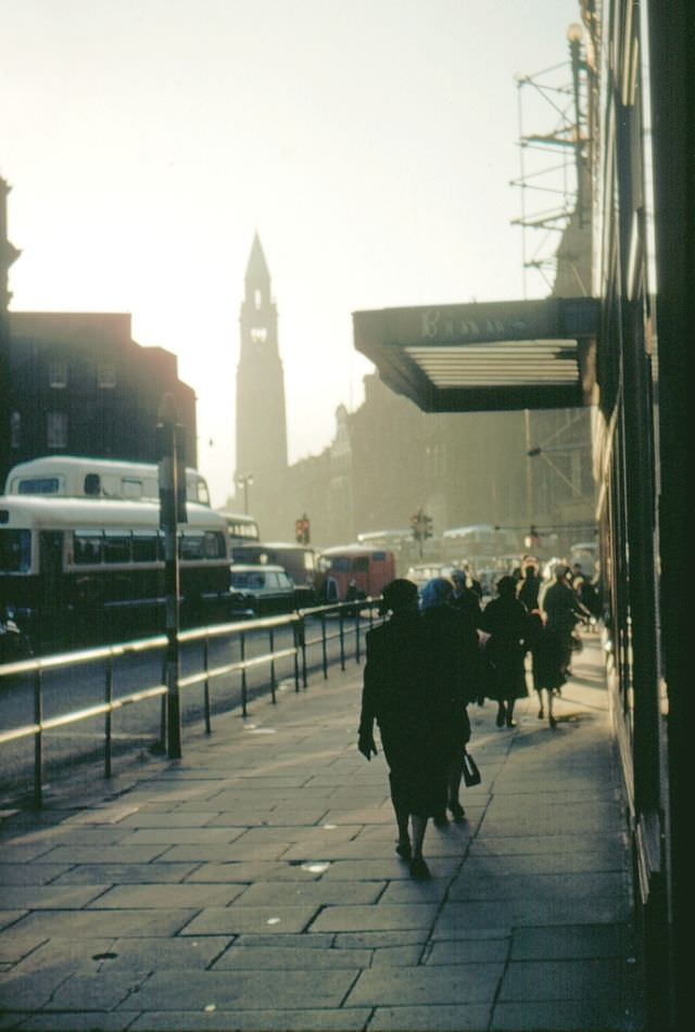 West end of Princes Street at Binns Store, Edinburgh, 1961