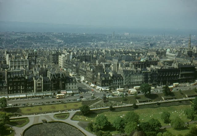 View north from the castle, Edinburgh, circa 1960