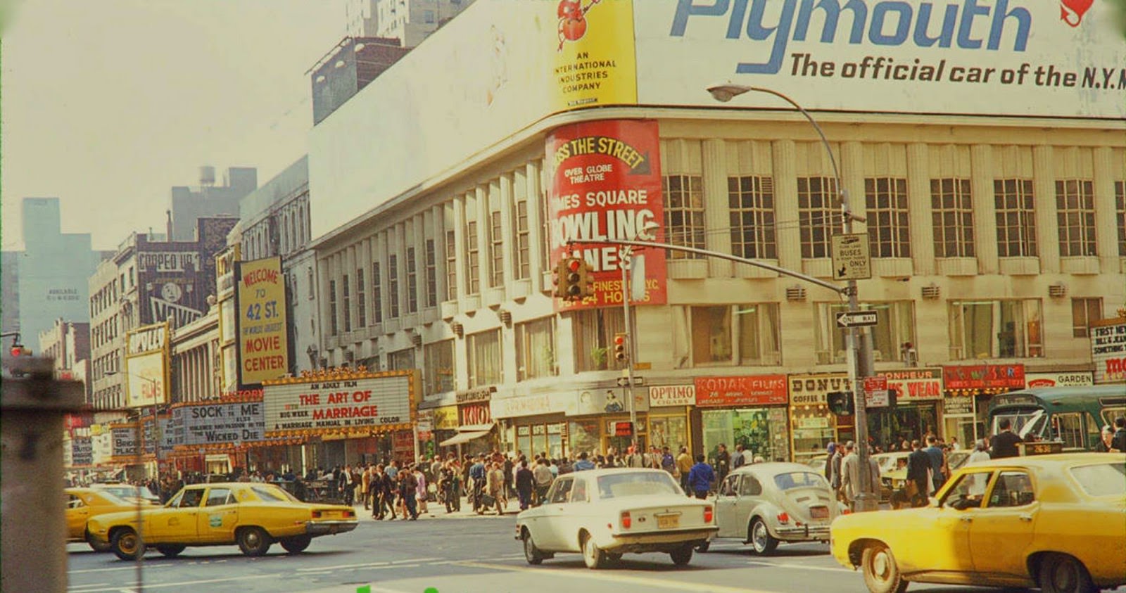 42nd Street at Seventh Avenue, facing Northwest, 1970