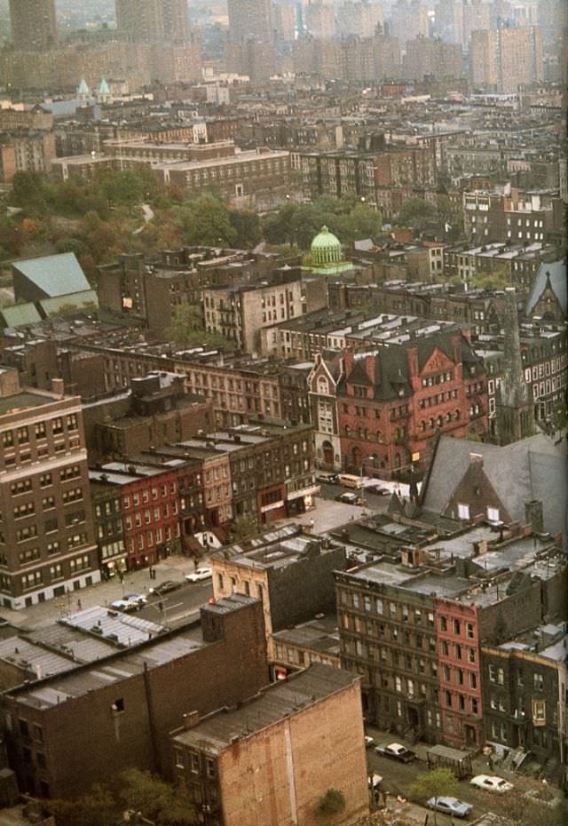 Harlem from the air, photographed by Bernard Herrmann, 1977