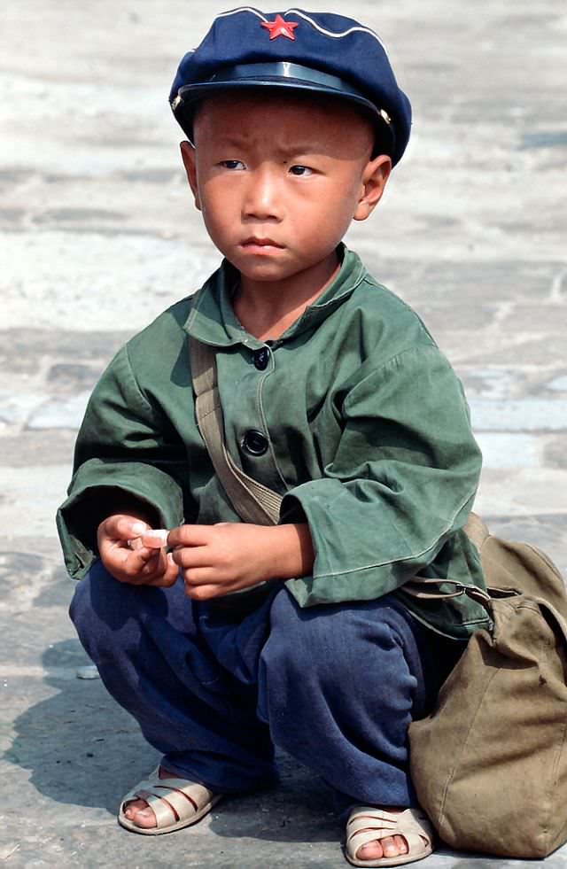 Beijing. Distrustful boy