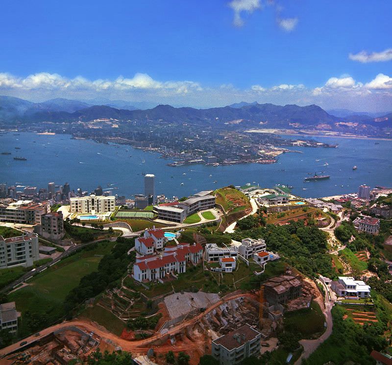 Mandarin Hotel from old Hong Kong Club roof, 1975