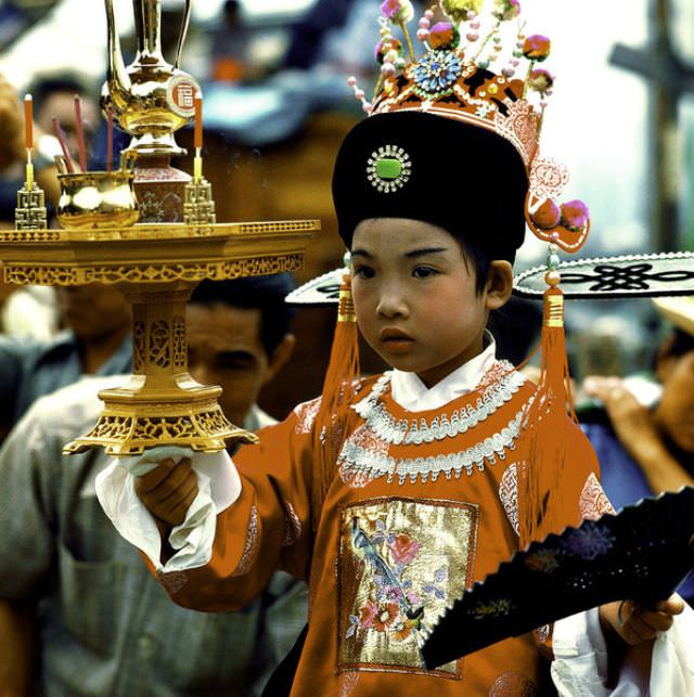 Boy in Cheung Chau Bun Festival, 1978