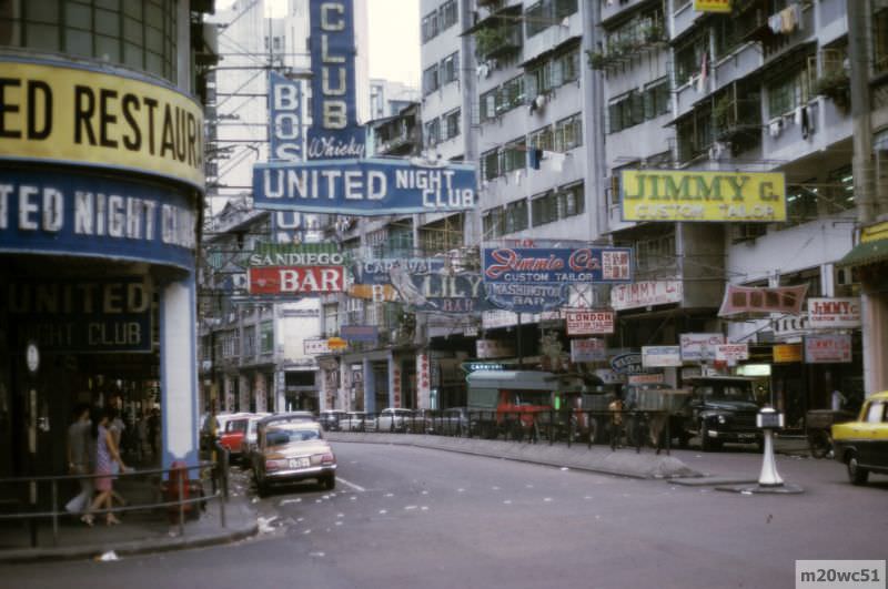 The corner of Lockhart Road and Luard, Wanchai, 1970