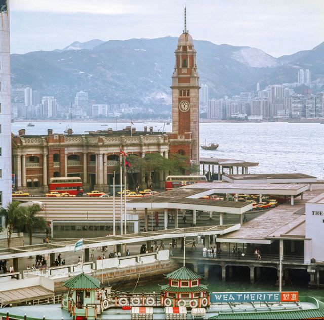 Tsim Sha Tsui Clock Tower & Kowloon railway station, 1972