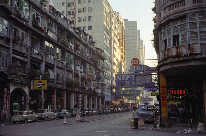 Lockhart Road, at the corner of Luard, Wanchai, July 1972