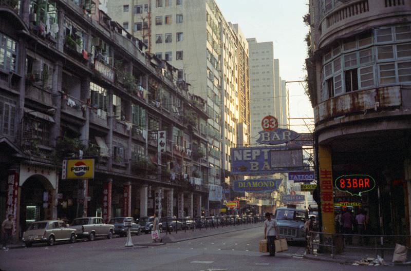 Lockhart Road, at the corner of Luard, Wanchai, July 1972