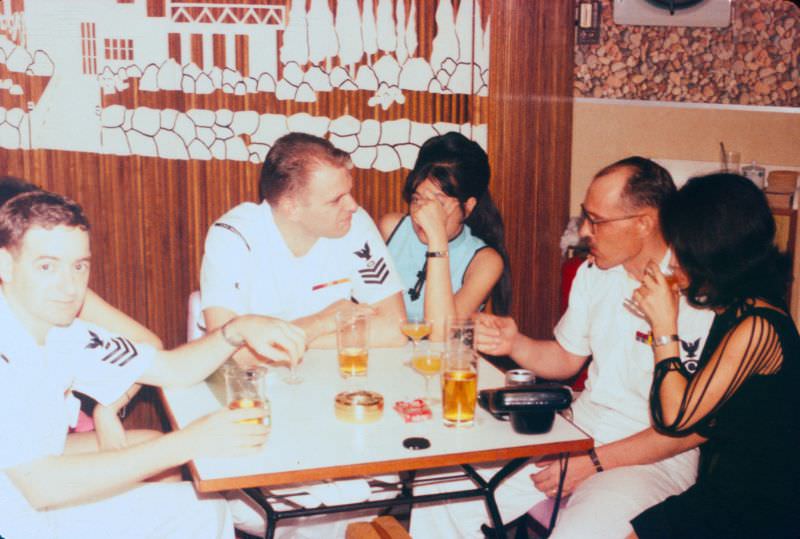 In a Wanchai bar, early 1970s