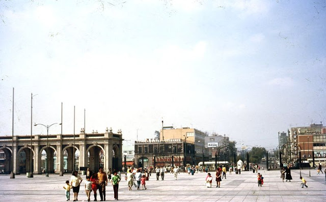 Mexico City. Plaza fronting the Church of Our Lady of Guadalupe