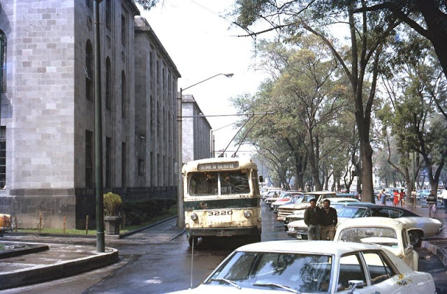 Mexico City. Trolleybus No. 3220 near the University