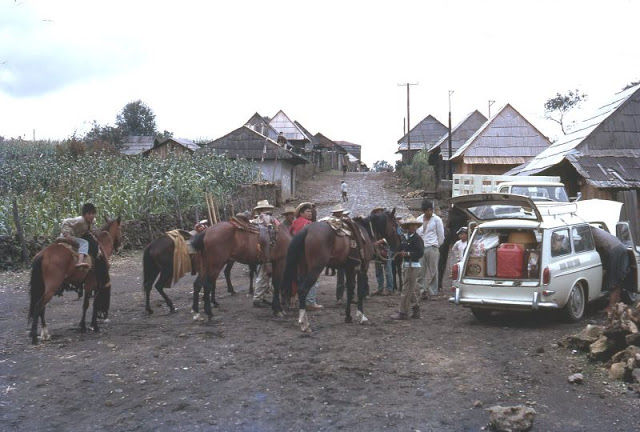 Córdoba. Setting off on pony ride to the ruined church and lava flow from a Mexican village