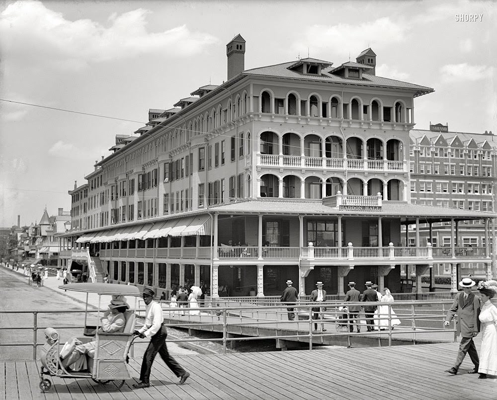 The Jersey Shore circa 1907. Haddon Hall and Boardwalk, Atlantic City.