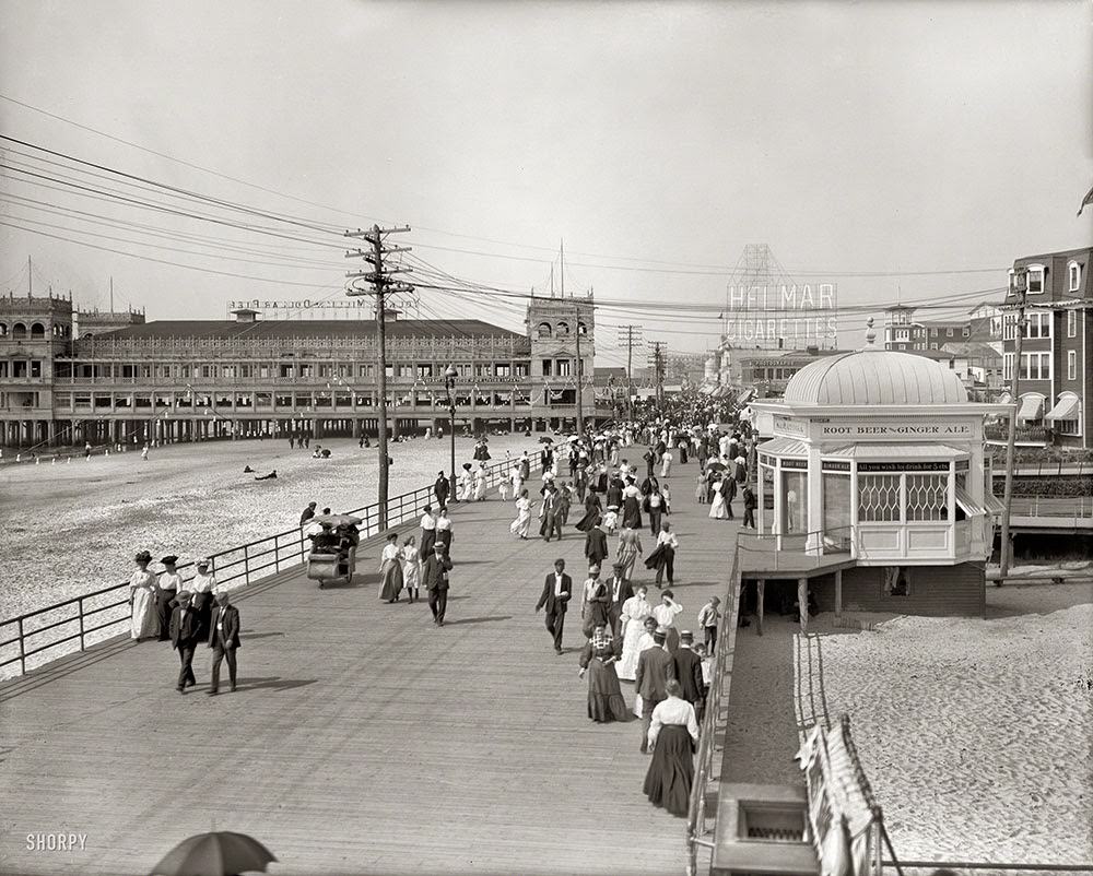 The Jersey Shore circa 1908. On the Boardwalk, Atlantic City.